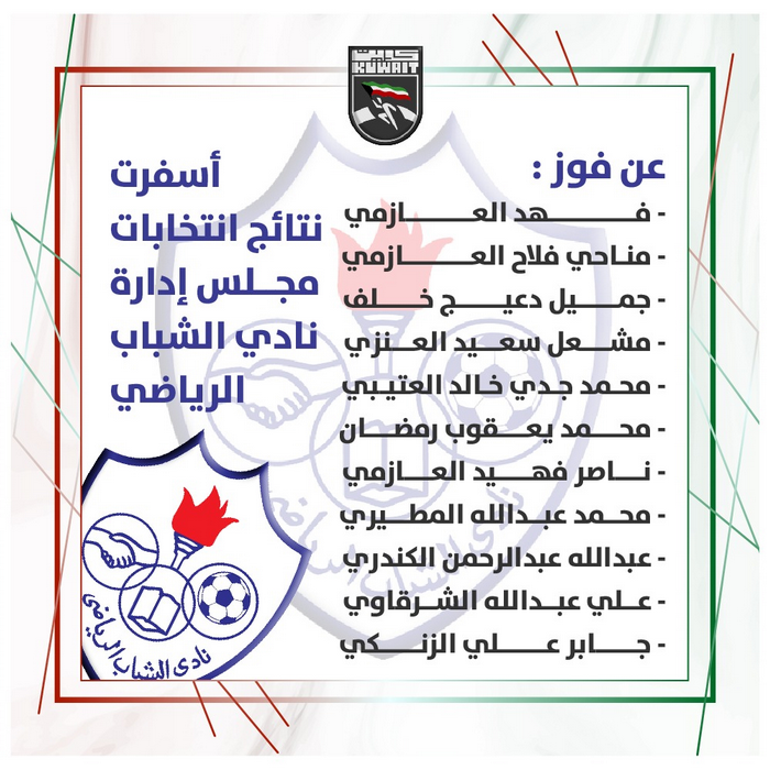 نتائج انتخابات لمجلس الادارة للاندية الشاملة