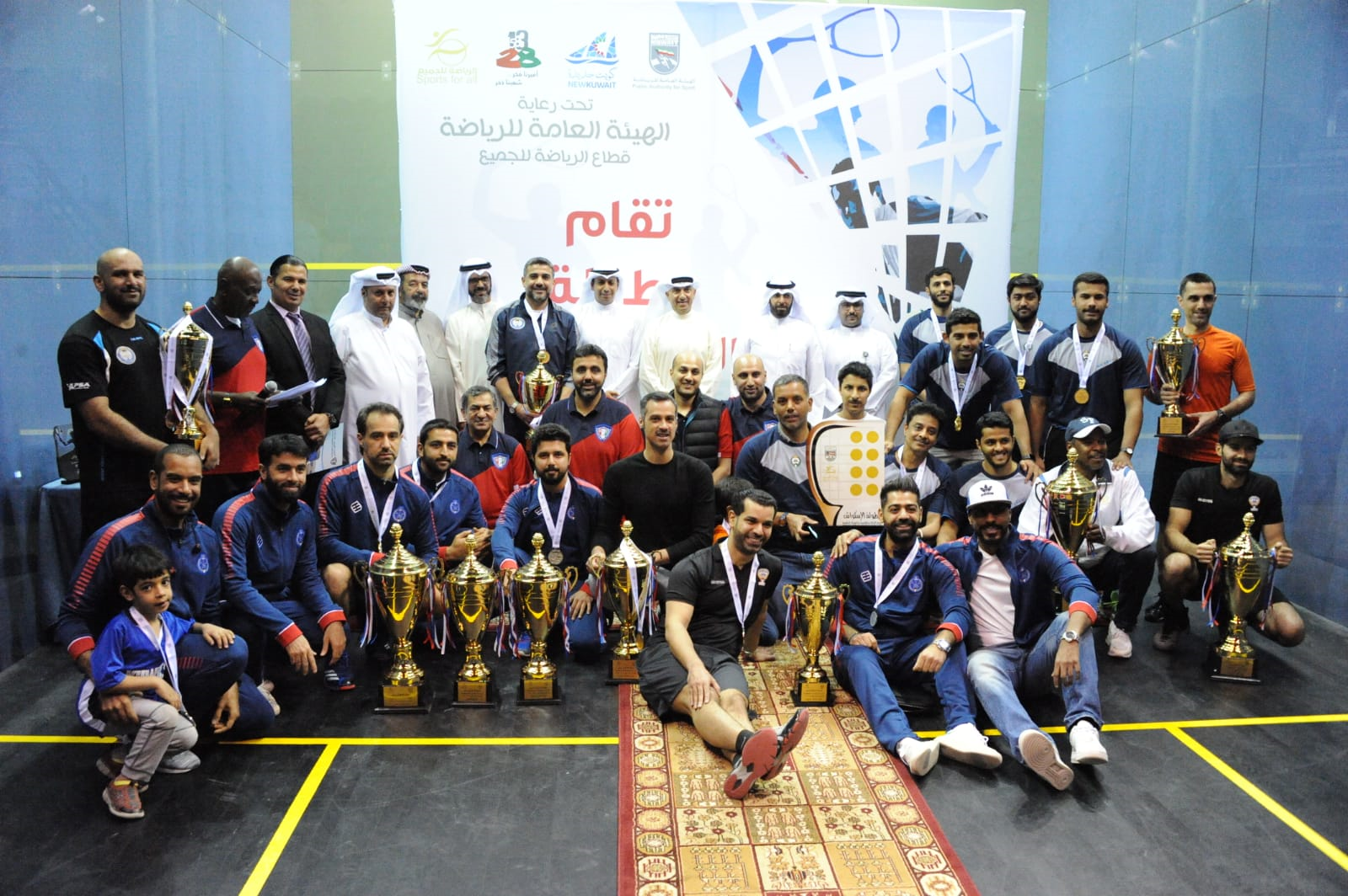 فوز الحرس الوطني بدرع التفوق العام لدوري الوزارات في الاسكواش