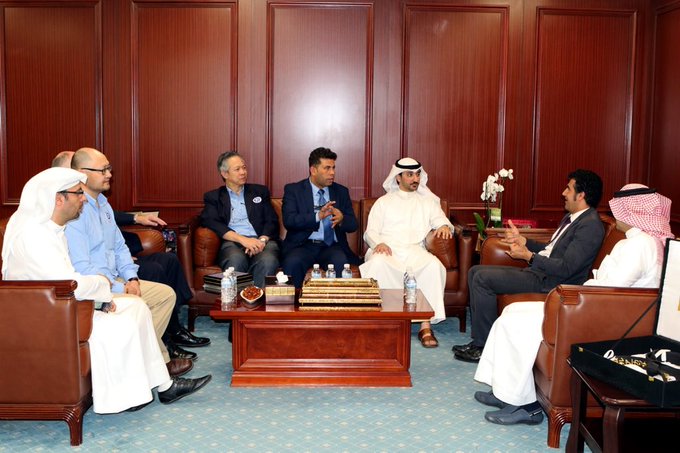 استقبل رئيس وأعضاء مجلس إدارة النادي الكويتي الرياضي للصم ووفدأعضاء الإتحاد الآسيوي والمحيط الهادي لرياضة الصم والإتحاد الإقليمي لغرب آسيا لرياضة الصم