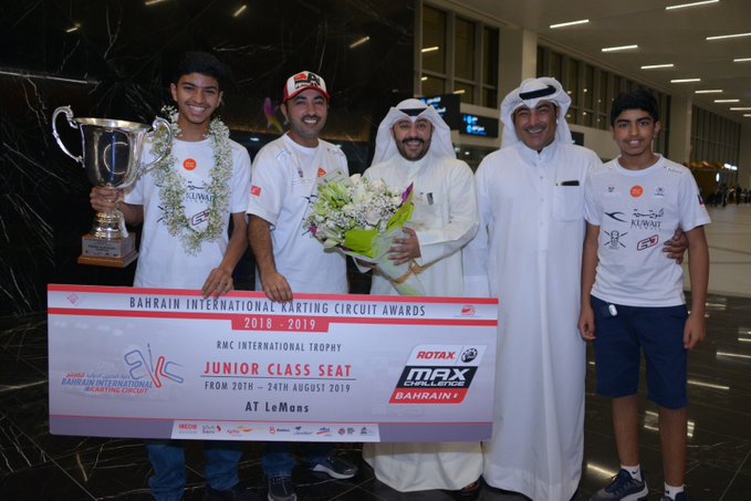 عاد إلى البلاد البطل الكويتي فهد الخالد بعد تتويجه بكأس بطولة البحرين الدولية للكارتينغ