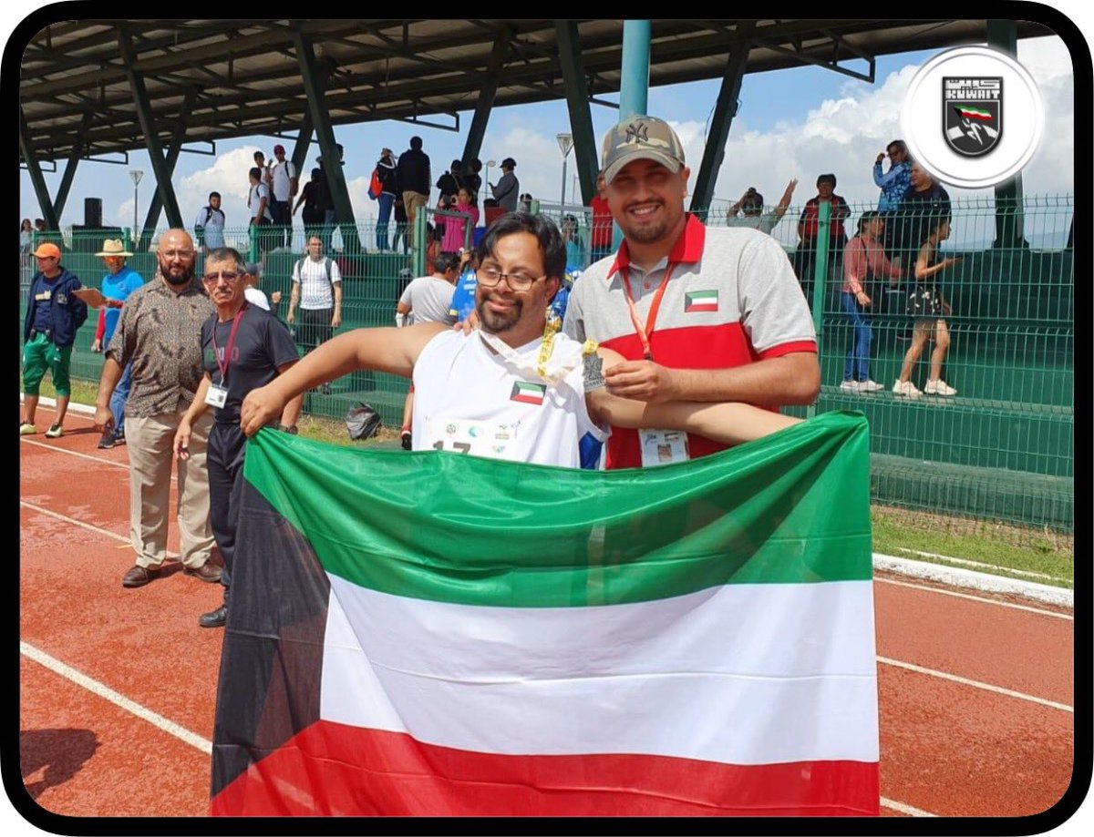 تهنئ الهيئة البطل الكويتي فهد الحساوي بإحراز الميدالية الفضية بمسابقة رمي الجلة