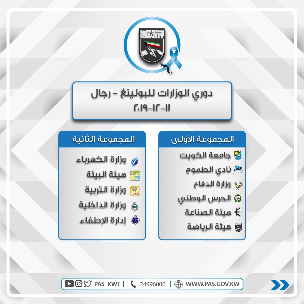قرعة دوري الوزارات للبولينغ - رجال