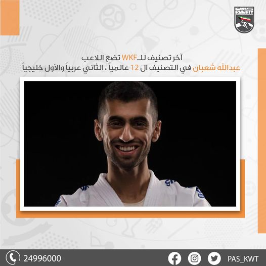 اللاعب عبدالله شعبان في التصنيف ال12 عالمياً